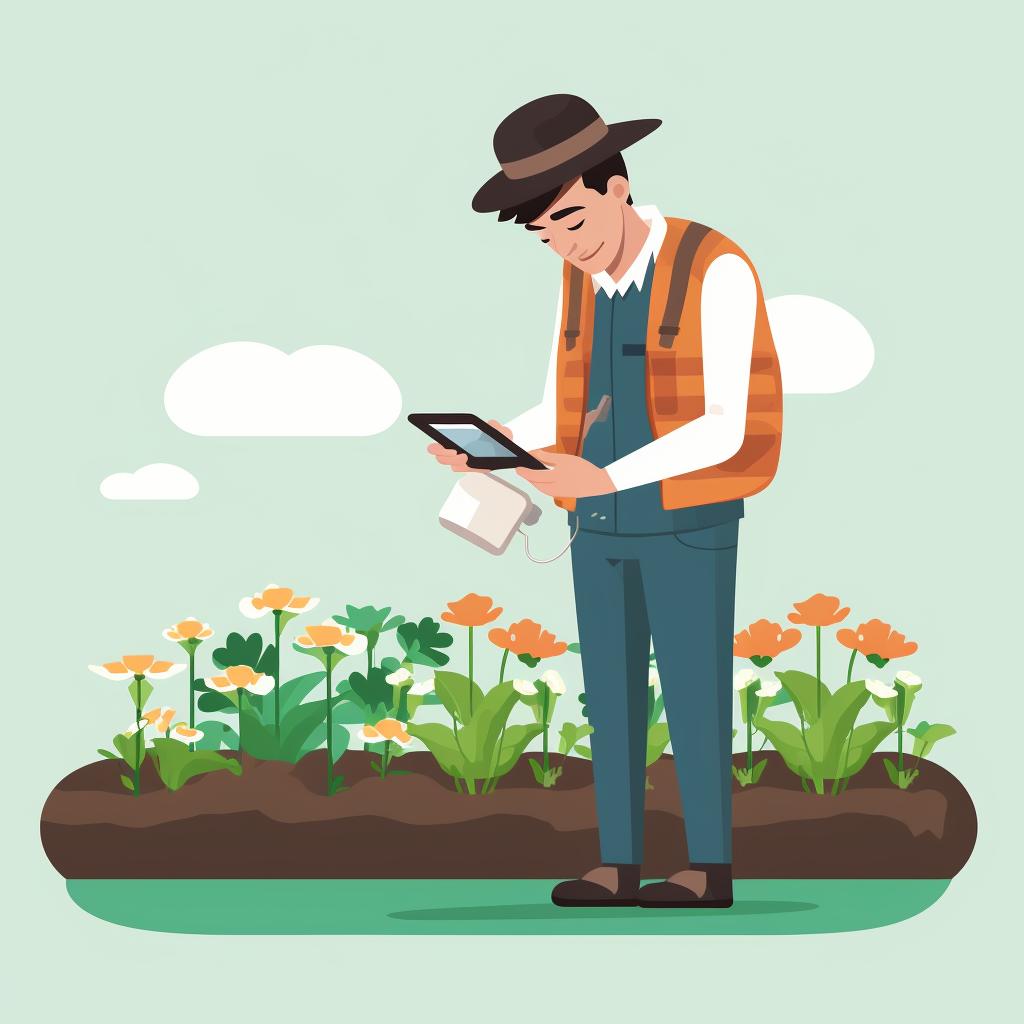 A gardener choosing a fertilizer based on soil test results